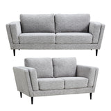 NNEDSZ Skylar 3 + 2 Seater Sofa Fabric Uplholstered Lounge Couch - Pepper