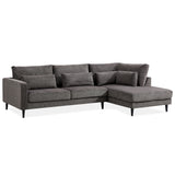 NNEDSZ Kaylee 2 Seater Sofa Fabric Uplholstered Right Chaise Lounge Couch - Mink