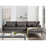 NNEDSZ Kaylee 2 Seater Sofa Fabric Uplholstered Right Chaise Lounge Couch - Mink