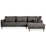 NNEDSZ Kaylee 2 Seater Sofa Fabric Uplholstered Right Chaise Lounge Couch - Mink