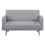 NNEDSZ 2 Seater Fabric Sofa Lounge Couch Grey
