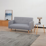 NNEDSZ 2 Seater Fabric Sofa Lounge Couch Light Grey