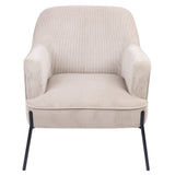 NNEDSZ Leah Fabric Armchair Occasional Accent Arm Chair Silver