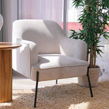 NNEDSZ Leah Fabric Armchair Occasional Accent Arm Chair Silver