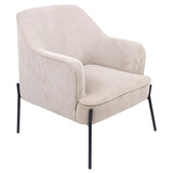 NNEDSZ Leah Fabric Armchair Occasional Accent Arm Chair Silver