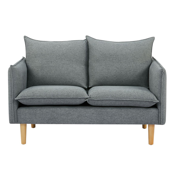 NNEDSZ Sinatra 2 Seater Fabric Sofa Lounge Couch Dark Grey