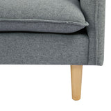NNEDSZ Sinatra 2 Seater Fabric Sofa Lounge Couch Dark Grey