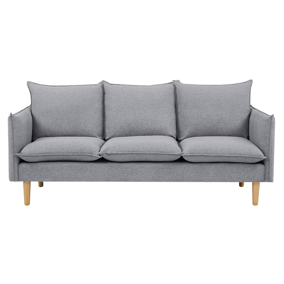 NNEDSZ Sinatra 3 Seater Fabric Sofa Lounge Couch Grey