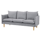 NNEDSZ Sinatra 3 Seater Fabric Sofa Lounge Couch Grey