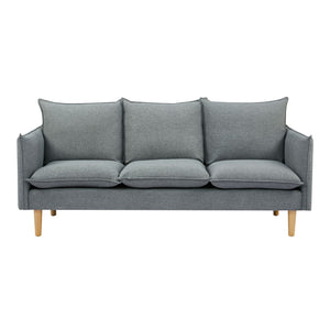 NNEDSZ Sinatra 3 Seater Fabric Sofa Lounge Couch Dark Grey