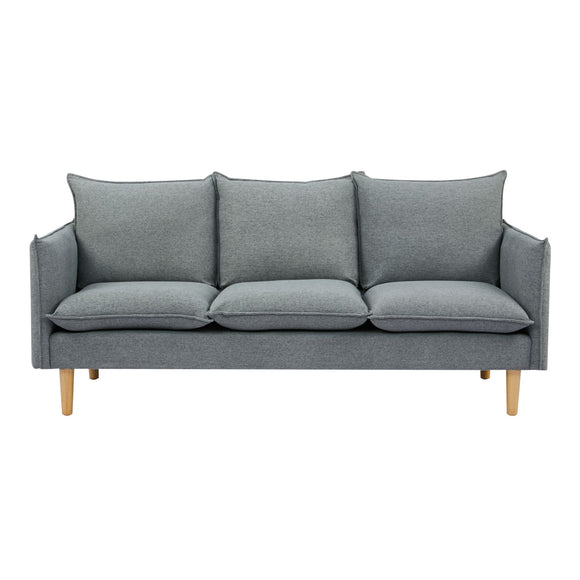 NNEDSZ Sinatra 3 Seater Fabric Sofa Lounge Couch Dark Grey