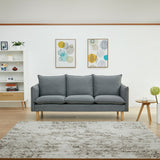 NNEDSZ Sinatra 3 Seater Fabric Sofa Lounge Couch Dark Grey