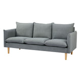 NNEDSZ Sinatra 3 Seater Fabric Sofa Lounge Couch Dark Grey
