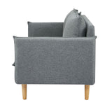 NNEDSZ Sinatra 3 Seater Fabric Sofa Lounge Couch Dark Grey