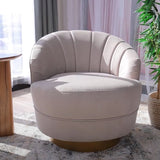 NNEDSZ Bronte Fabric Swivel Occasional Chair Lounge Seat Cream