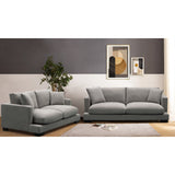 NNEDSZ Royalty 3 + 3 Seater Sofa Fabric Uplholstered Left Chaise Lounge Couch - Grey