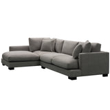 NNEDSZ Royalty 3 + 3 Seater Sofa Fabric Uplholstered Left Chaise Lounge Couch - Grey