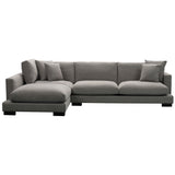 NNEDSZ Royalty 3 Seater Sofa Fabric Uplholstered Left Chaise Lounge Couch - Grey