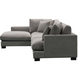 NNEDSZ Royalty 3 Seater Sofa Fabric Uplholstered Left Chaise Lounge Couch - Grey