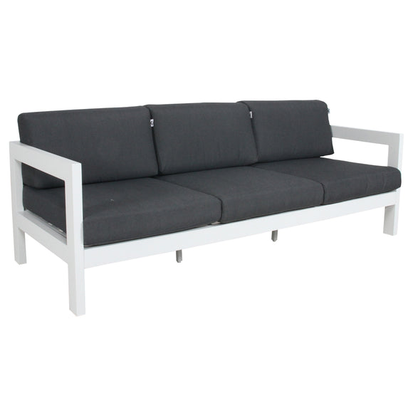 NNEDSZ Outie 3 Seater Outdoor Sofa Lounge Aluminium Frame White