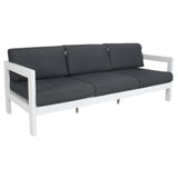 NNEDSZ Outie 3 Seater Outdoor Sofa Lounge Aluminium Frame White