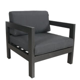 NNEDSZ Outdoor Sofa Lounge Chair Aluminium Frame Charcoal
