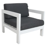 NNEDSZ 2pc Set 1+2 Seater Outdoor Sofa Lounge Aluminium Frame White