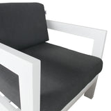 NNEDSZ 2pc Set 1+2 Seater Outdoor Sofa Lounge Aluminium Frame White