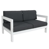 NNEDSZ 2pc Set 2+2 Seater Outdoor Sofa Lounge Aluminium Frame White
