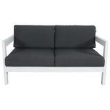 NNEDSZ 2pc Set 2+2 Seater Outdoor Sofa Lounge Aluminium Frame White