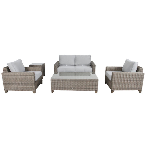 NNEDSZ Sophy 2+1+1 Seater Wicker Rattan Outdoor Sofa Set Coffee Side Table Chair Lounge
