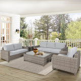 NNEDSZ Sophy 2+3 Seater Wicker Rattan Outdoor Sofa Chair Lounge Set