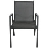 NNEDSZ Iberia 6pc Set Aluminium Outdoor Dining Table Chair Charcoal