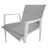 NNEDSZ Iberia 2pc Set Aluminium Outdoor Dining Table Chair White