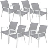 NNEDSZ Iberia 8pc Set Aluminium Outdoor Dining Table Chair White