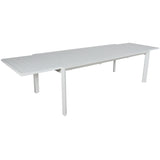 NNEDSZ Iberia 13pc 230-345cm Aluminium Outdoor Extensible Dining Table Chair White