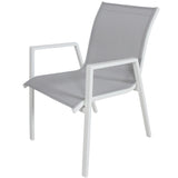 NNEDSZ Iberia 7pc Set 178cm Aluminium Outdoor Dining Table Chair White