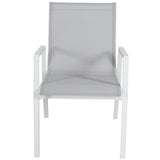 NNEDSZ Iberia 7pc Set 178cm Aluminium Outdoor Dining Table Chair White