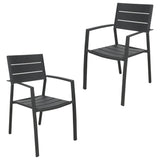 NNEDSZ Percy 2pc Set Outdoor Dining Table Chair Aluminium Frame Grey