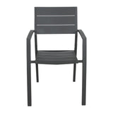 NNEDSZ Percy 2pc Set Outdoor Dining Table Chair Aluminium Frame Grey