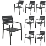 NNEDSZ Percy 8pc Set Outdoor Dining Table Chair Aluminium Frame Grey