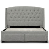 NNEDSZ Honeydew Double Size Bed Frame Timber Mattress Base With Storage Drawers - Beige