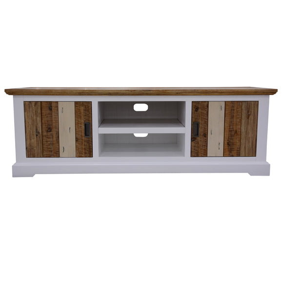 NNEDSZ Orville ETU Entertainment TV Unit 180cm 2 Door Solid Acacia Timber - Multi Color
