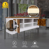 NNEDSZ Orville ETU Entertainment TV Unit 180cm 2 Door Solid Acacia Timber - Multi Color