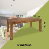 NNEDSZ Birdsville Dining Table 190cm Solid Mt Ash Wood Home Dinner Furniture - Brown