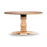 NNEDSZ Gloriosa Round Dining Table 135cm Pedestal Solid Timber Wood - Honey Wash