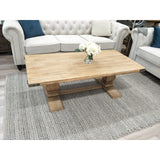 NNEDSZ Gloriosa Coffee Table 140cm Pedestal Solid Mango Timber Wood - Honey Wash