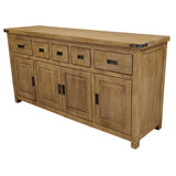 NNEDSZ Gloriosa Buffet Table 180cm 4 Door 5 Drawer Solid Mango Timber Wood - Honey Wash
