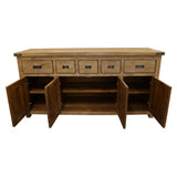 NNEDSZ Gloriosa Buffet Table 180cm 4 Door 5 Drawer Solid Mango Timber Wood - Honey Wash
