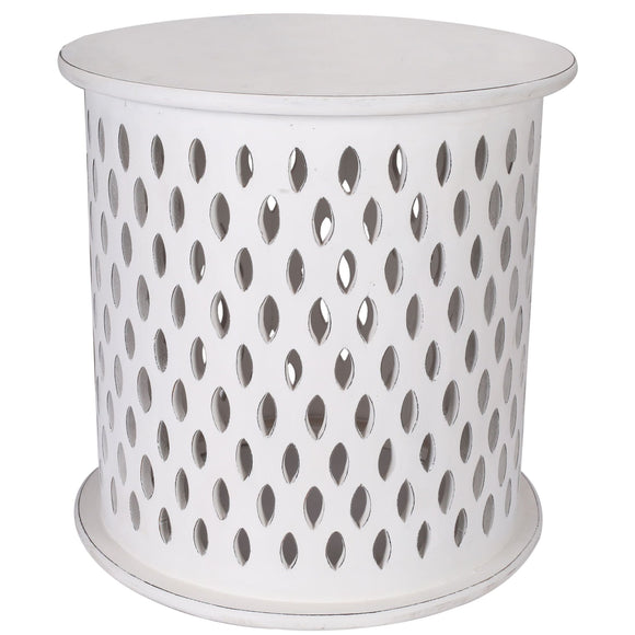 NNEDSZ Pansy  Wooden Round 50cm Side Table Sofa End Tables - White